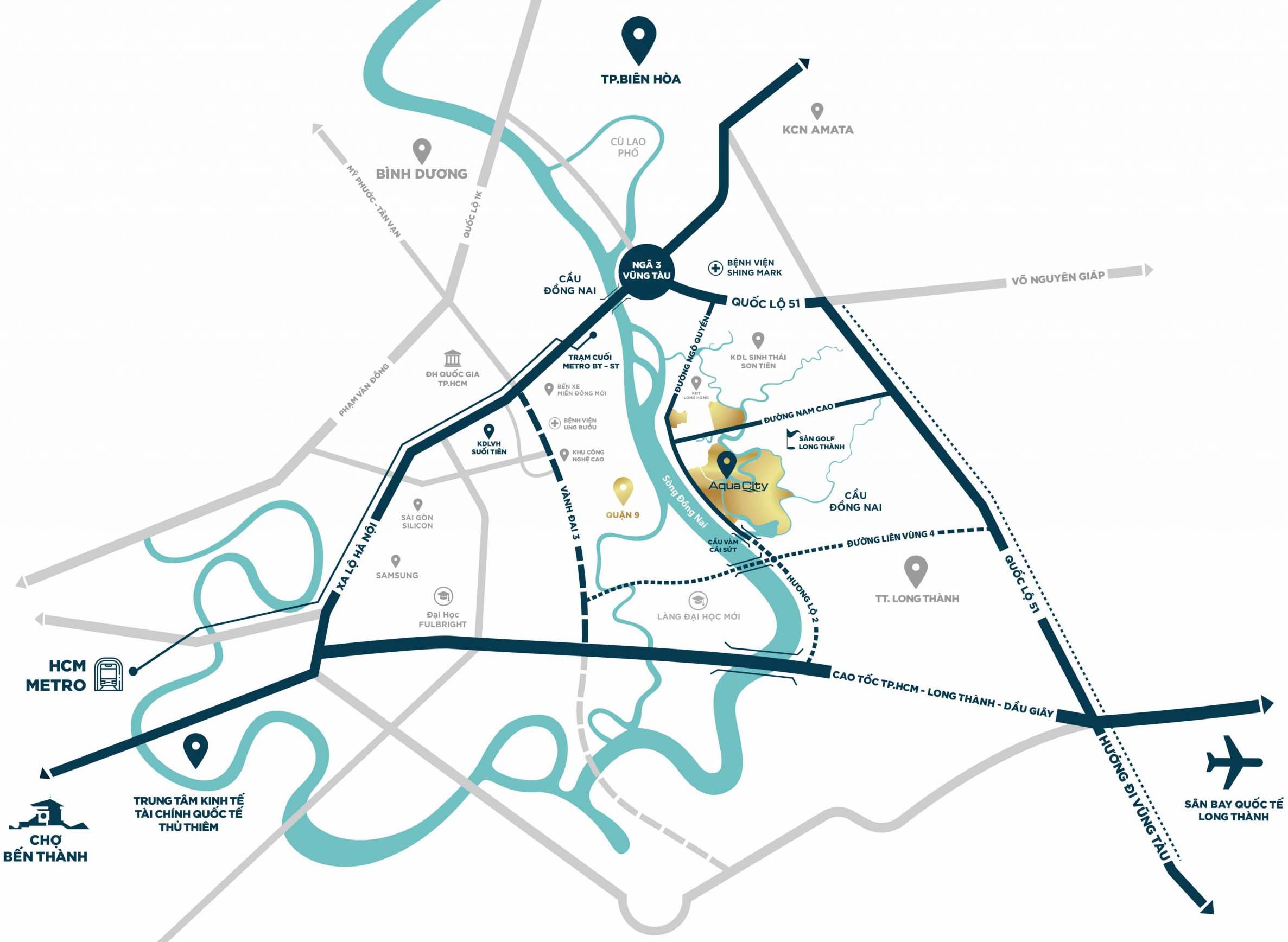 Bản đồ vị trí Aqua City